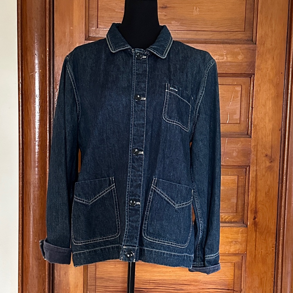 Alex Mill Dark Blue Denim Jacket with Contrast Stitching